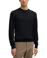 Boss by Hugo Men's Silk Regular-Fit Knit Structure Sweater