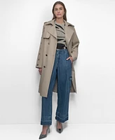 Dkny Women's Belted Grommet-Sleeve Trench Coat