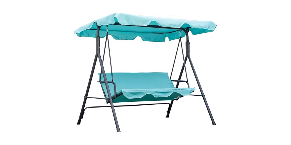 Slickblue 3-Seat Patio Swing Chair with Cushions for Comfortable Outdoor Relaxation and Enjoyment