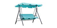 Slickblue 3-Seat Patio Swing Chair with Cushions for Comfortable Outdoor Relaxation and Enjoyment