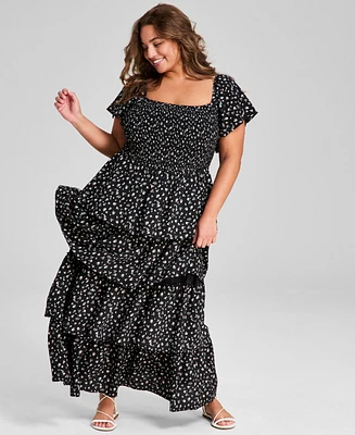And Now This Trendy Plus Tiered Floral Maxi Dress, Exclusively at Macy's
