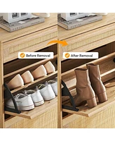 gaomon Rattan Shoe Storage Cabinet