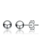 GiGiGirl Sterling Silver White Gold Plated Round Ball Stud Earrings