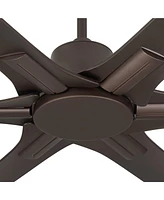 60" X-Force Farmhouse Rustic Indoor Outdoor Ceiling Fan 6 Blade Remote Control Emperial Bronze Finish Brown Blades Bedroom Patio Living Room Kitchen P