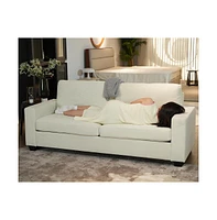 Comfy Couch for Living Room, 83-inch Corduroy Sofa with Removable Cover, 3 Seater Couch Modern Sofa with Deep Seats for Bedroom Apartment Home Office,