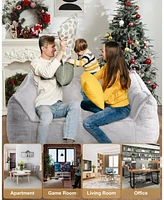 gaomon Giant Two-Seater Bean Bag Sofa, Oversized Foam-Filled Loveseat with Faux Fur Cover for Adults & Teens, Perfect for Reading and Gaming in the Li