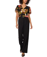 Vince Camuto Women's Floral V-Neck Tulip-Sleeve Top