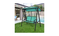 Slickblue Patio Swing with Canopy and Cushions for 2-Seater Comfort