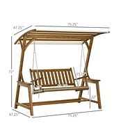 Slickblue 2-Seat Outdoor Patio Swing Chair with Cushioned Seating for Relaxation and Comfort