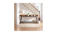 Slickblue Extra Long Console Table with 2 Power Outlets and Usb Ports for Convenient Living Room or Entryway Storage