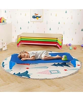 Costway 6 Pack Stackable Daycare Cots with Easy Lift Corners Heavy-Duty Metal Frame Kids