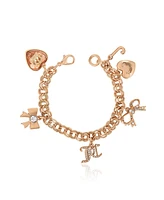 Juicy Couture Gold-Tone Charm Bracelet with Bow and Pave Details