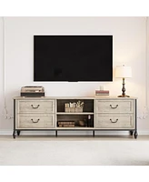 gaomon 75 Inch Mid-Century Modern Tv Stand with Storage