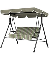 Slickblue 3-Seat Outdoor Patio Swing Chair with Cushions for Relaxation and Comfortable Seating