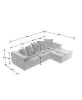 Boyel Living Chenille L-Shaped Sectional Sofa Set,Morden Modular Sectional Sofa