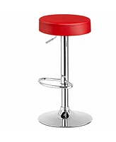 Gymax 4PCS Adjustable Swivel Bar Stool Pu Leather Kitchen Counter Bar Chairs
