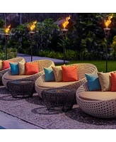 Sorbus 4 Pack 5ft Outdoor Metal Patio Torches - Includes Fiberglass Wick and Snuffer Cap
