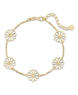 Devata Daisy Flower Chain Bracelet in 14K Gold, 6.5 in adj to 7.5 in, approx. 3.9 grams.