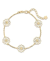 Devata Daisy Flower Chain Bracelet in 14K Gold, 6.5 in adj to 7.5 in, approx. 3.9 grams.