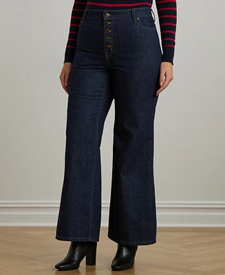 Lauren Ralph Plus High-Rise Flare Jeans