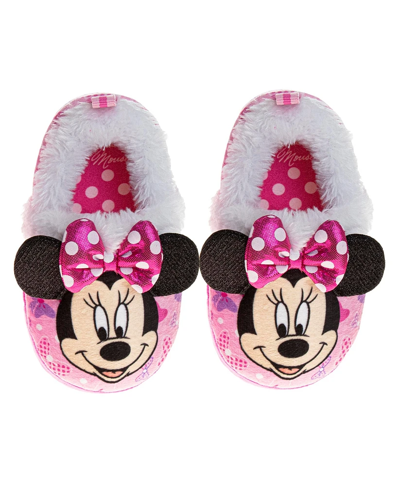 Disney Toddler and Little Girls Minnie Mouse Dual Sizes Slippers