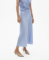 Mango Women's Striped Midi Skirt