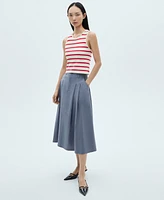 Mango Women's Pleated Midi-Skirt