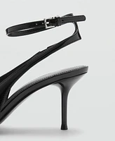Mango Women's Patent Leather Effect Heeled Shoes