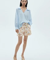 Mango Women's Floral Dart Shorts
