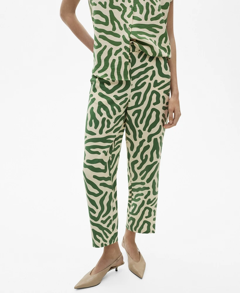 Mango Women's Printed Straight Pants