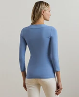 Lauren Ralph Lauren Women's Ruched Surplice Jersey Top