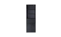 Slickblue 3-Layer Display Cabinet with 1 Drawer, 2 Doors, Double Z Shape