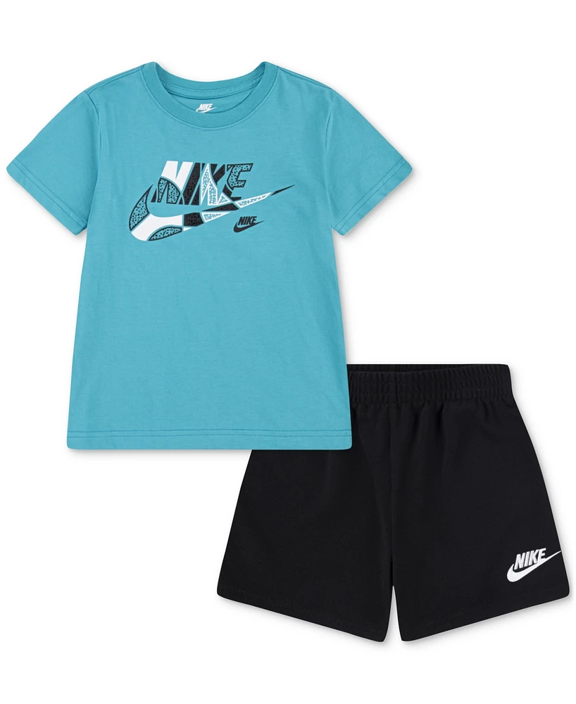 Nike Little Boys Logo Crewneck T-Shirt & Shorts Set