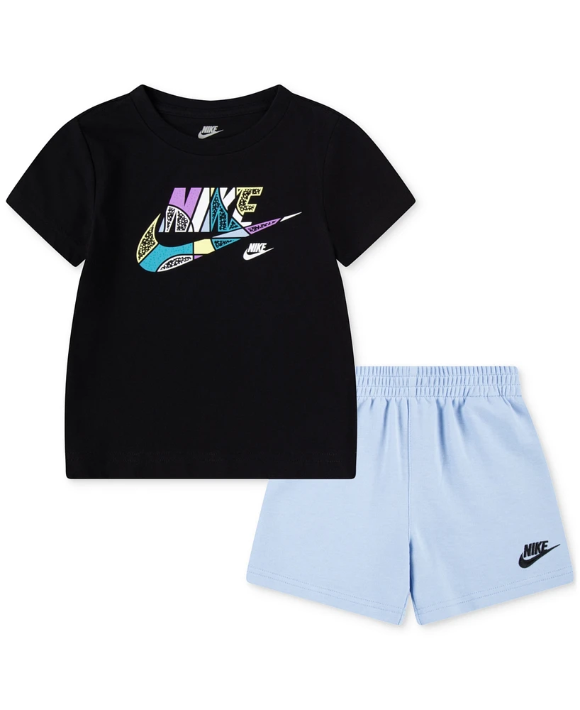 Nike Little Boys Logo Crewneck T-Shirt & Shorts Set