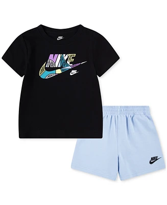 Nike Little Boys Logo Crewneck T-Shirt & Shorts Set