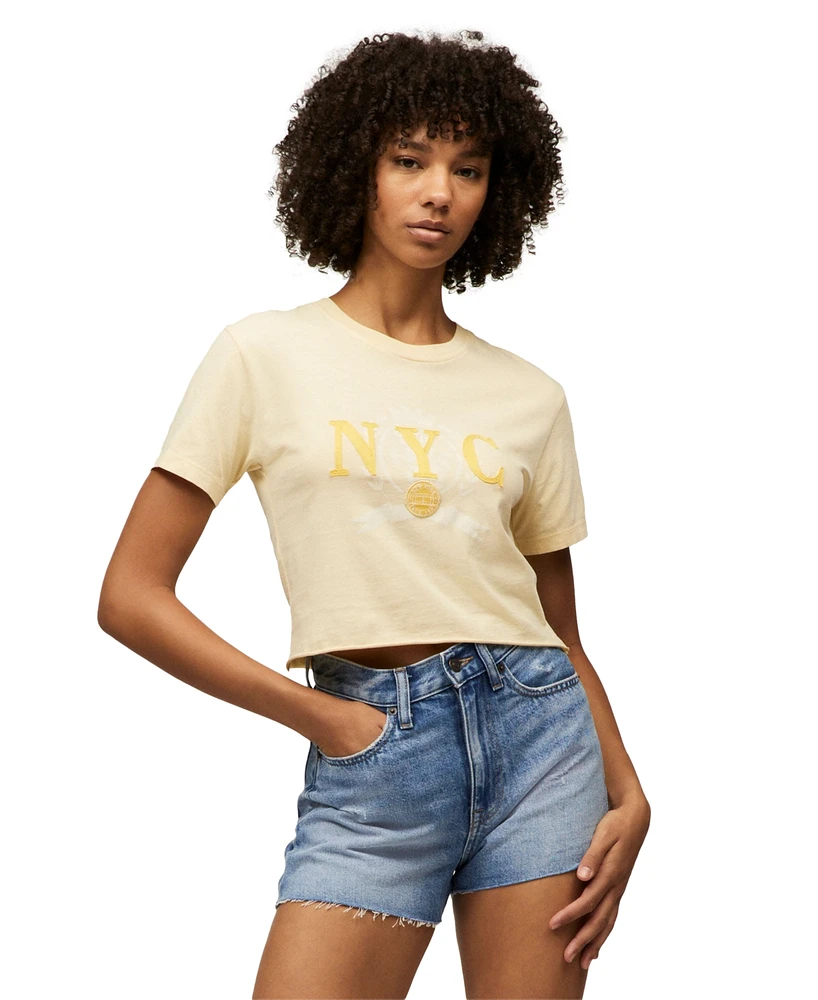 Tommy Jeans Women's Cotton Crop Varsity Crewneck Tee