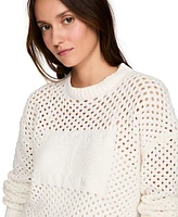 Tommy Jeans Women's Flag Open-Knit Crewneck Sweater