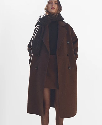 Mango Women's Double-Breasted Wool Coat