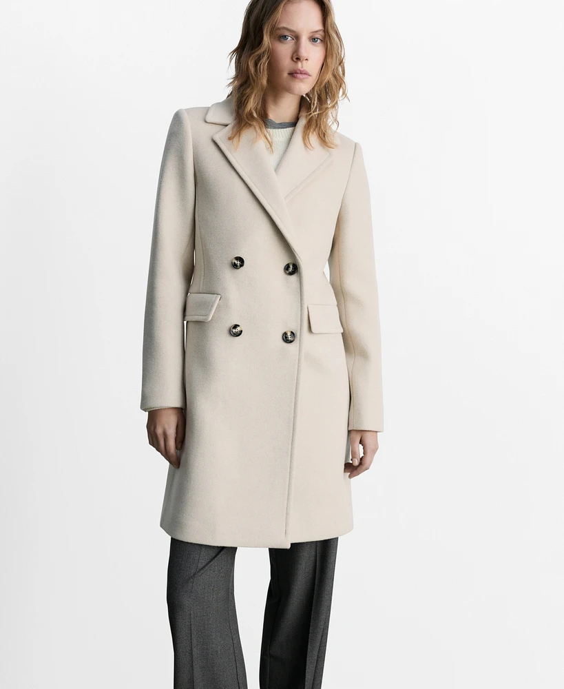 Mango Women's Double-Breasted Wool Coat