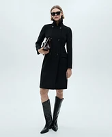 Mango Women's Double-Breasted Wool Blend Coat