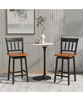 Gymax 4PCS Bar Stool 24.5'' Swivel Counter Height Chair w/ Footrest