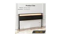 Slickblue Storage Headboard with Led Lights & Charging Station – 2-Tier Shelf for Organized Convenience