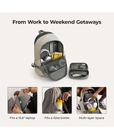 Soar 25L 180° Open Clamshell Travel Backpack Set Grey