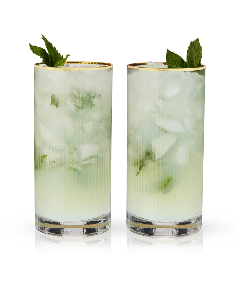 Viski Meridian Highball Glasses, Set of 2