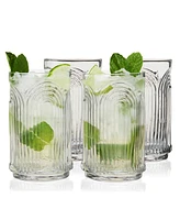 Viski Deco Beau Highball Glasses, Set of 4