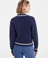 On 34th Women's Raglan-Sleeve Tipped Sweater Bomber, Exclusively at Macy's