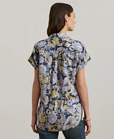 Lauren Ralph Women's Relaxed-Fit Floral Short-Sleeve Shirt