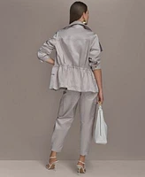 Donna Karan New York Satin Zip Front Jacket Cargo Pant