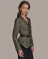 Donna Karan New York Women's Belted Metallic Jacket