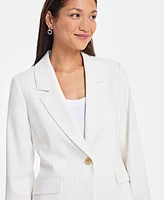 On 34th Women's Pinstripe Boyfriend Blazer, Exclusively at Macy's